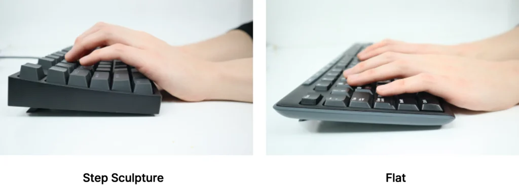 step sculpture and flat keyboard