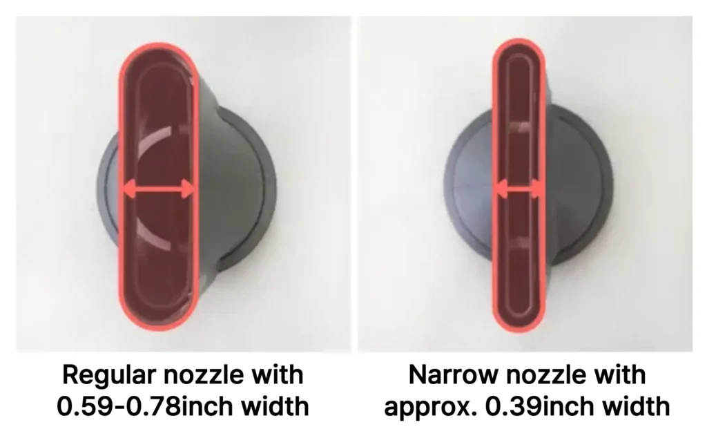 Hair dryer nozzle width comparison